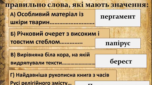 3 клас. Літературне читання. Перші писані книги.