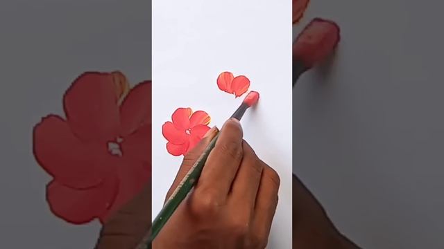 One stroke painting flower #shorts  #flowers