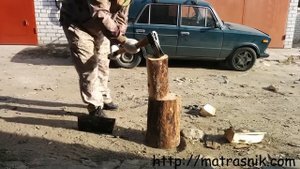 Колун из топора (тестовая рубка)