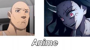 Demon Slayer Anime vs Reddit ( The Rock Reaction Meme ) #1