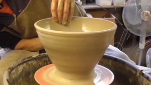 Making a Clay Pottery Bowl on the Wheel