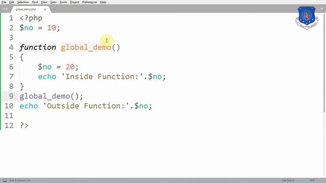 Global Keyword in PHP смотреть онлайн