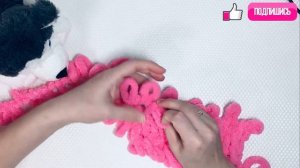 Вяжем плюшевый ШАРФ узором СЕРДЕЧКИ из Ализе Пуффи