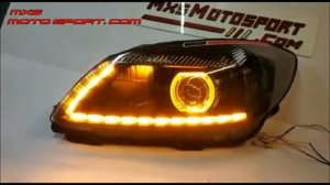 V1884 Skoda Rapid LED Daytime Xenon Projector Headlights with Matrix Series by MxsMotosport