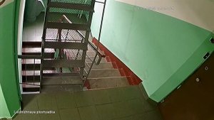 Тётка сыт в подъезде. Смотреть до конца.