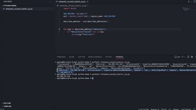 Deleted Unused Elastic IP's from AWS using boto3 смотреть онлайн