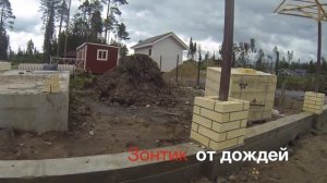 Укладка кирпичных столбов для забора