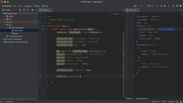 Java: Create JSON and write to file смотреть онлайн