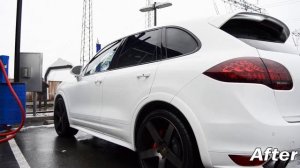 Porsche Cayenne covered in salt and dirt