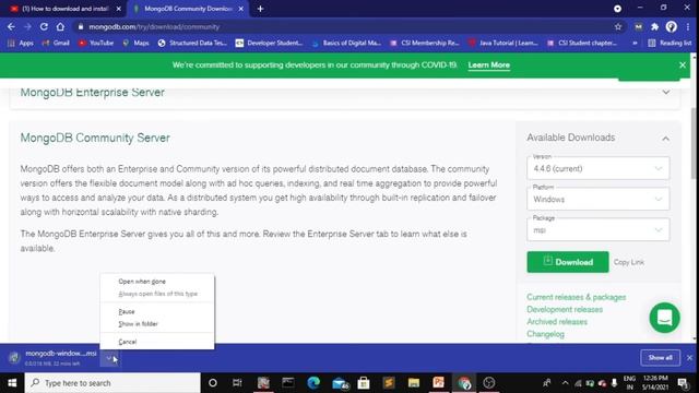 How to Download and install Mongo DB on windows 10  Mongo DB installation  ceneways