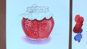 Как нарисовать баночку с вареньем Уроки рисования