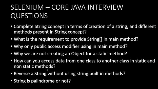 Selenium Core Java Interview Questions (Part-01) | Core Java Interview Questions