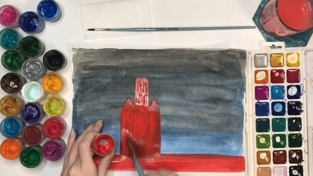 Московский Кремль и салют Победы. Рисунок для дошкольников. Готовимся к 9 мая. смотреть онлайн