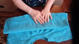 Кофта женская с ажурной кокеткой/Кокетка ажурными листьями/Обзор кофты