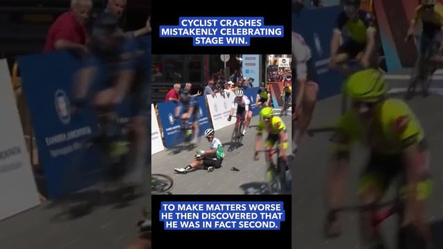 Cyclist crashes, mistakenly thinking he had won stage l ABC News