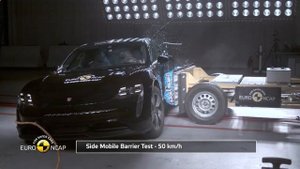 Краш тест Porsche Taycan 2020 года.
