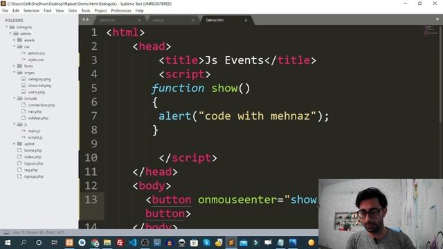 JavaScript Events Tutorial in Hindi / Urdu |  Part-19
