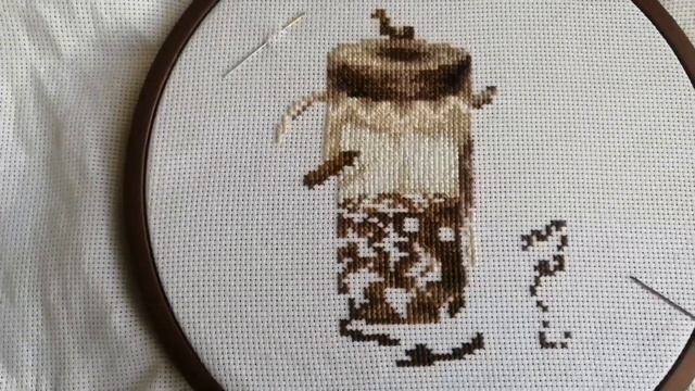 Бонусная вышивка. Ценители кофе. Вышивка крестиком. смотреть онлайн