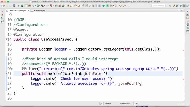 Spring framework Tutorial (105 Step 04 Understand AOP Terminology ) смотреть онлайн