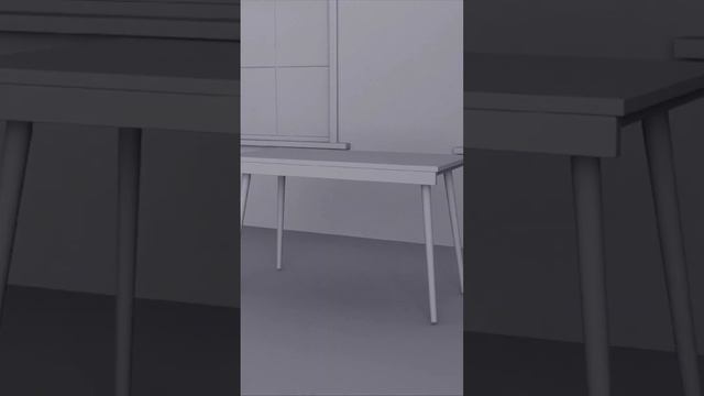 Muju Jessica Wooden Desk Grey to 3D Render Office Scene