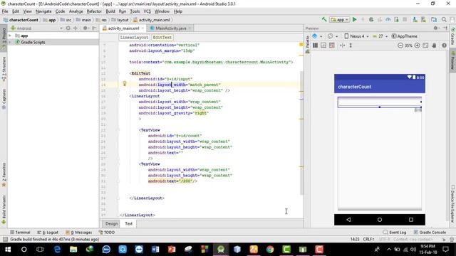 Character count from Edit Text in android studio смотреть онлайн