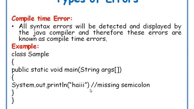 Error & Types of Errors in JAVA || Java in Telugu Lecture-53 смотреть онлайн