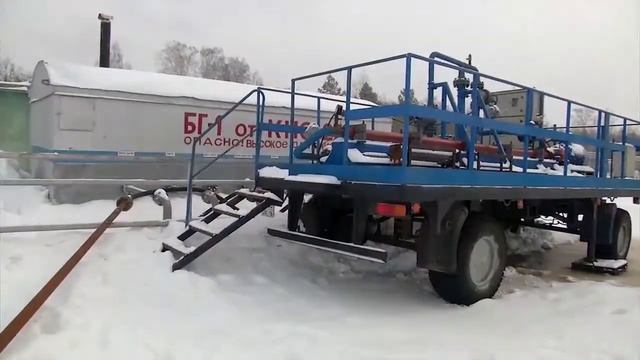 Передвижной горизонтальный насосный агрегат для нагнетательных скважин