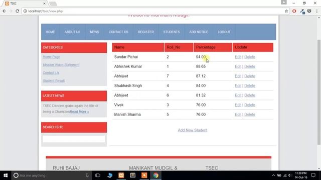 [Mini Project] TSEC - College website using HTML, CSS, Javascript, Php and MySqli