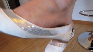 White "glitter" Ballerinas Flats dangling