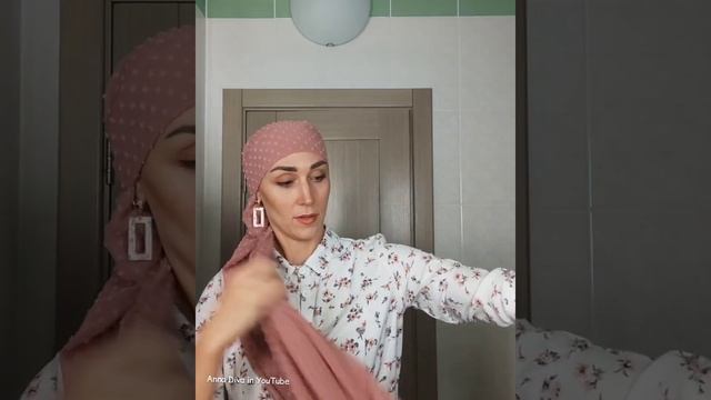 Пов'яжемо шифоновий палантин - можна повторити з будь-якої матерії. Chiffon turban tutorial