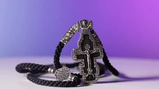 ☦️Крест нательный деревянный в ковчеге с иконами АРТ-П17М
