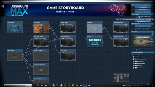 Вводный курс GameGuru Max - урок 2 - РЕДАКТОР РАСКАДРОВКИ ТЕСТ ИГРЫ БЕССМЕРТИЕ ИГРОВЫЕ НАСТРОЙКИ