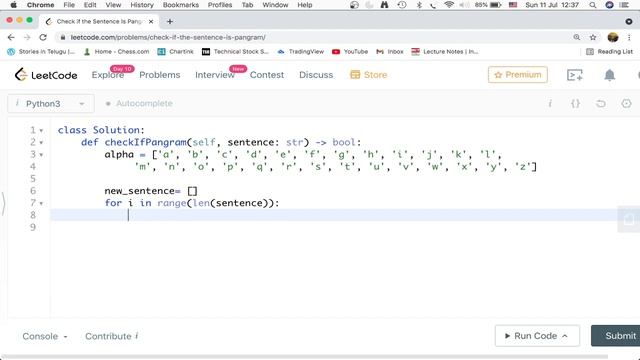 LeetCode: 1832. Check if the Sentence Is Pangram | Python | Telugu | Naveen V смотреть онлайн