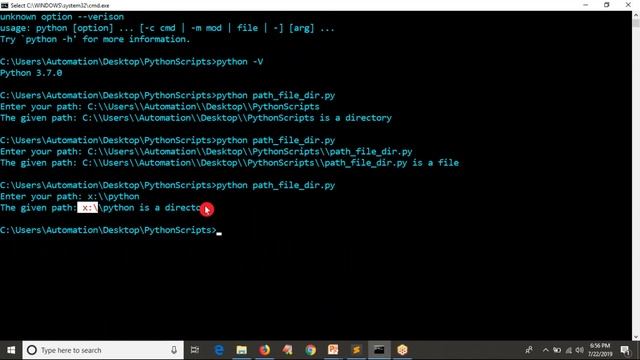 46.Complete Python Basics for Automation-Example Read a path/check if given path is a file or a dir