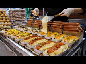 Хот-дог пиццы американского стиля, хот-дог сыра/корейская уличная еда