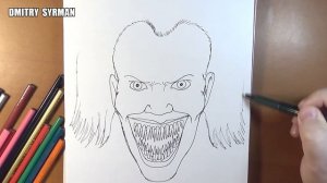 How to draw Pennywise jump scare, Как нарисовать Пеннивайза, ОНО