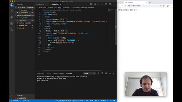 Socket.io – [01] Simple Chat App (with Vue) смотреть онлайн