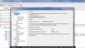 How to fix Connection timed out after 20 seconds of inactivity in filezilla