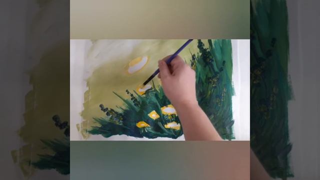 Как можно нарисовать одуванчики. Жёлтые одуванчики гуашью. смотреть онлайн