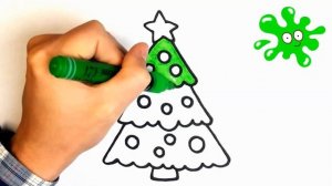 Как нарисовать ЕЛКУ / НОВОГОДНЯЯ ЁЛКА / Мультик Раскраска ЁЛКА детям / How to draw a Christmas tree