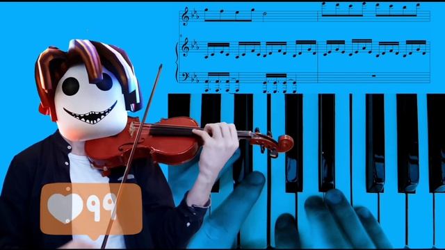 ROBLOX Bacon Theme Soundtrack Music Song on Violin & Piano + FREE SHEET MUSIC смотреть онлайн