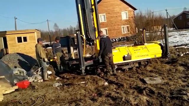 Забивка железобетонных свай 200*200 мм длиной 11 метров! смотреть онлайн