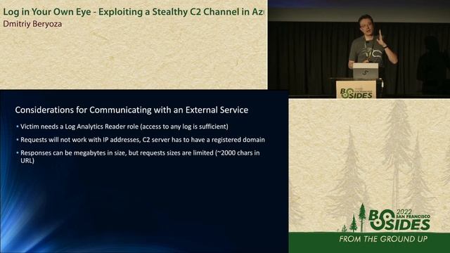 BSidesSF 2022 - Log in Your Own Eye - Exploiting a Stealthy C2 Channel in Azure... (Dmitriy Beryoza смотреть онлайн