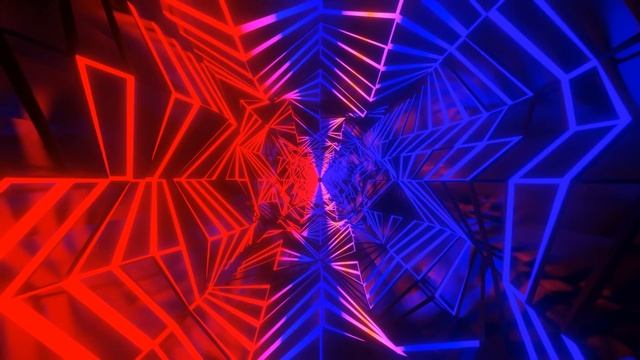 Abstract Background Video 4k Blue Metallic Red Blue Tunnel VJ LOOP NEON Satisfying Calm Wallpaper смотреть онлайн
