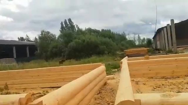 Три "колодца" будущего бревенчатого дома смотреть онлайн