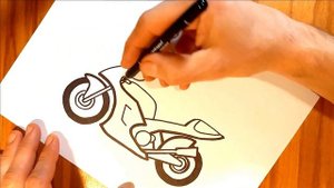 How to draw a motorcycle for kids / как нарисовать мотоцикл для детей / bolalar mototsiklini chizis