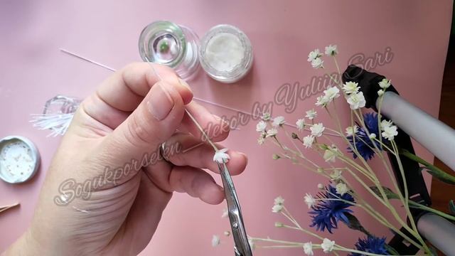 Гипсофила, холодный фарфор. Gypsophila DIY cold porcelain. Gipso gelin çiçeği,soğuk porselen. смотреть онлайн