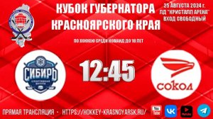 СИБИРЬ - СОКОЛ ЛД КРИСТАЛЛ АРЕНА 12:45 25.08.2024