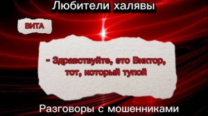 ВИТА. ВИКТОР, КОТОРЫЙ ТУПОЙ | ТЕЛЕФОННЫЕ МОШЕННИКИ