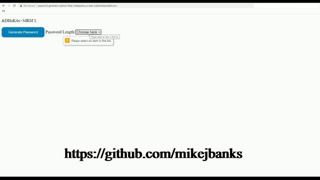 Python Flask Random Password Generator Deployed on AWS Elastic Beanstalk смотреть онлайн